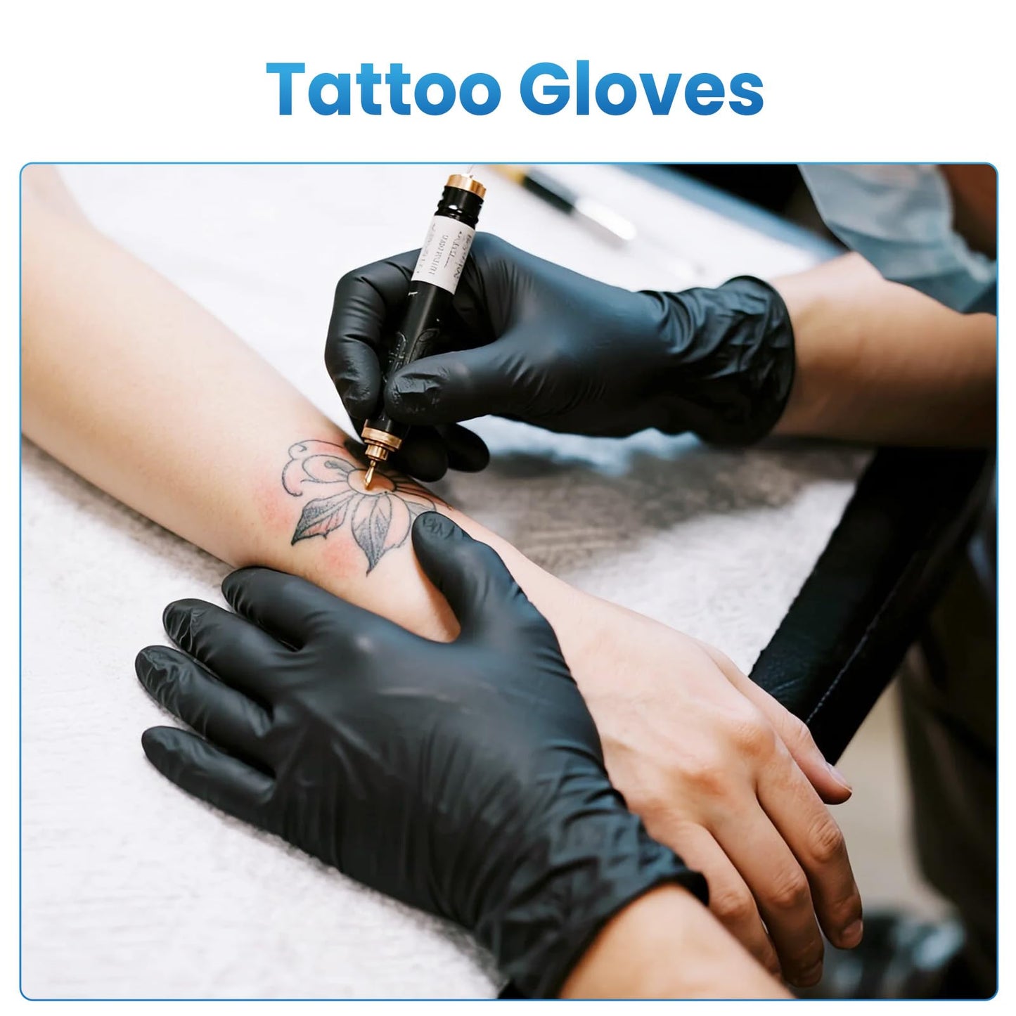 Borje Nitrile Gloves Medium, 6 Mil 100 Count Disposable Gloves, Black, Latex & Powder-Free, Medical Exam, Food Safe, Cooking, Mechanic, Cleaning