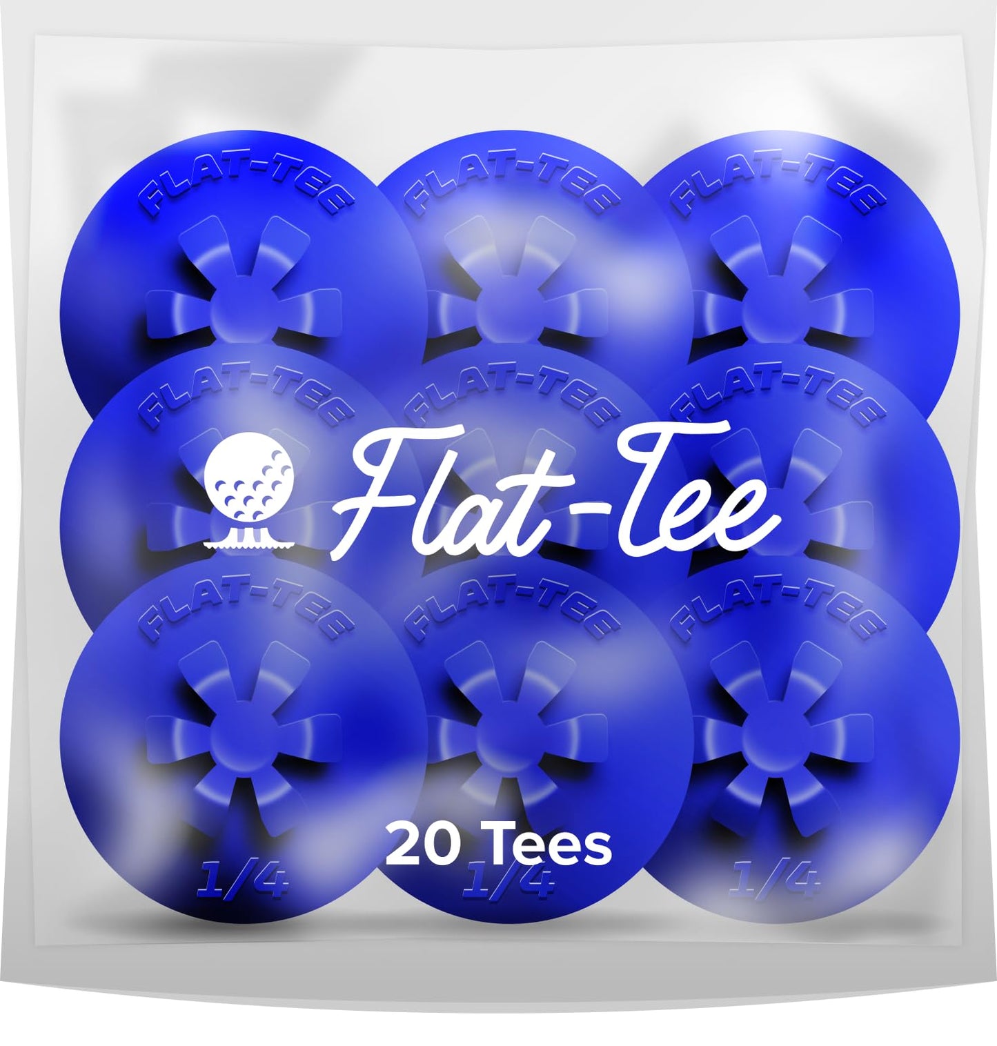 Flat-Tee Golf Tee (1/4" & 3/16" (4.76mm & 6.35mm), Red/White/Blue)