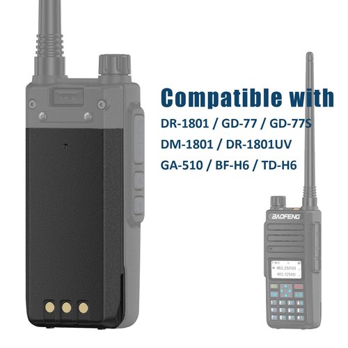 BAOFENG DM-1801 Original Battery 2200mAh for Two Way Radio Long Range Regchargeable GD-77 GD-77S DM-1801 DMR Walkie Talkie GA-510 DR-1801UV