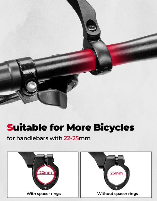 KEMIMOTO Bike Mirror 2 PCS, Wide-Angle HD Rearview Mirror for Bicycle Handlebars, 360° Adjustable & Foldable Safe Rear View Mirror for E-Bike, Scooter, Universal Fit Bike Accessories