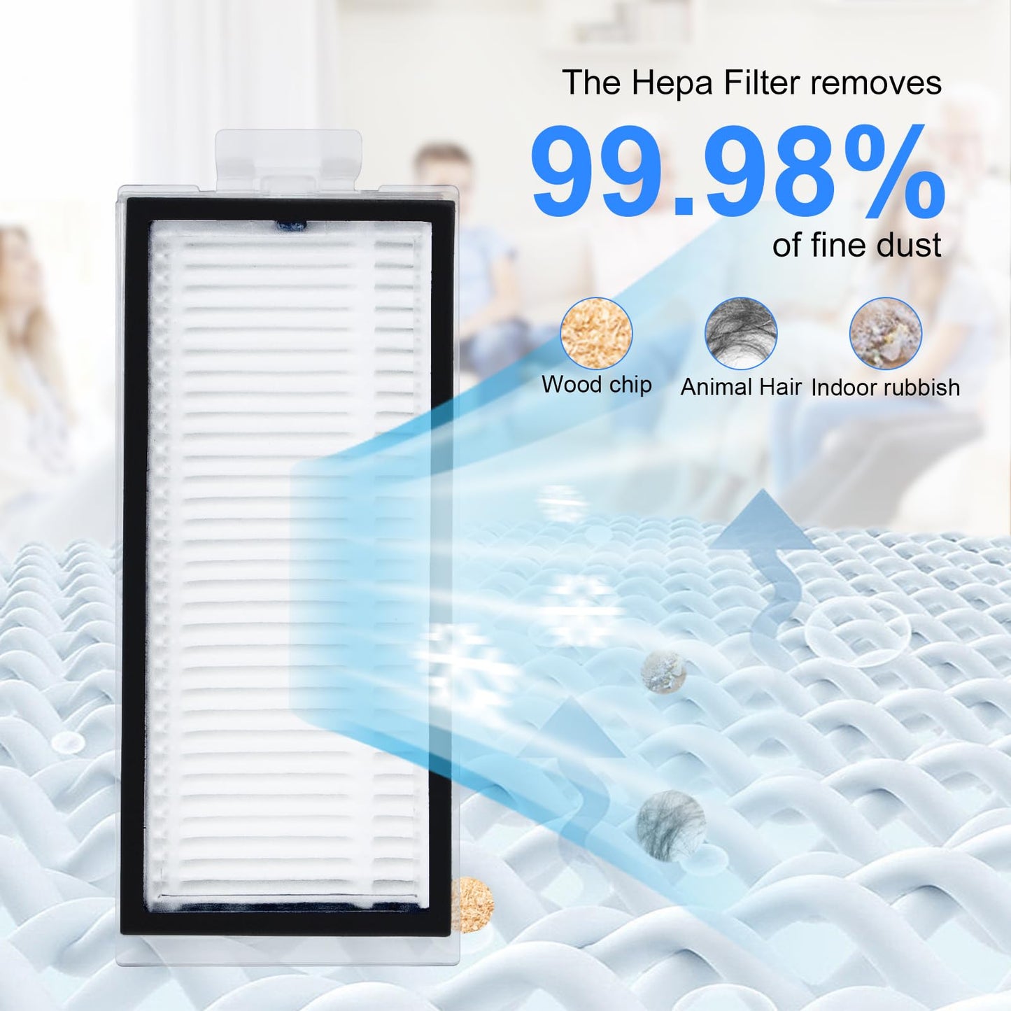 Fixbetter Hepa Filter for Roborock Q7 Max/ Q7 Max+/ Q7/ Q7+/ Q8 Max/ Q8 Max+/ Q5 Pro/ Q5 Pro+/ T8 Robot Vacuum Cleaner Replacement Part, Filter Washable and Reusable, Provides Stronger Suction Power
