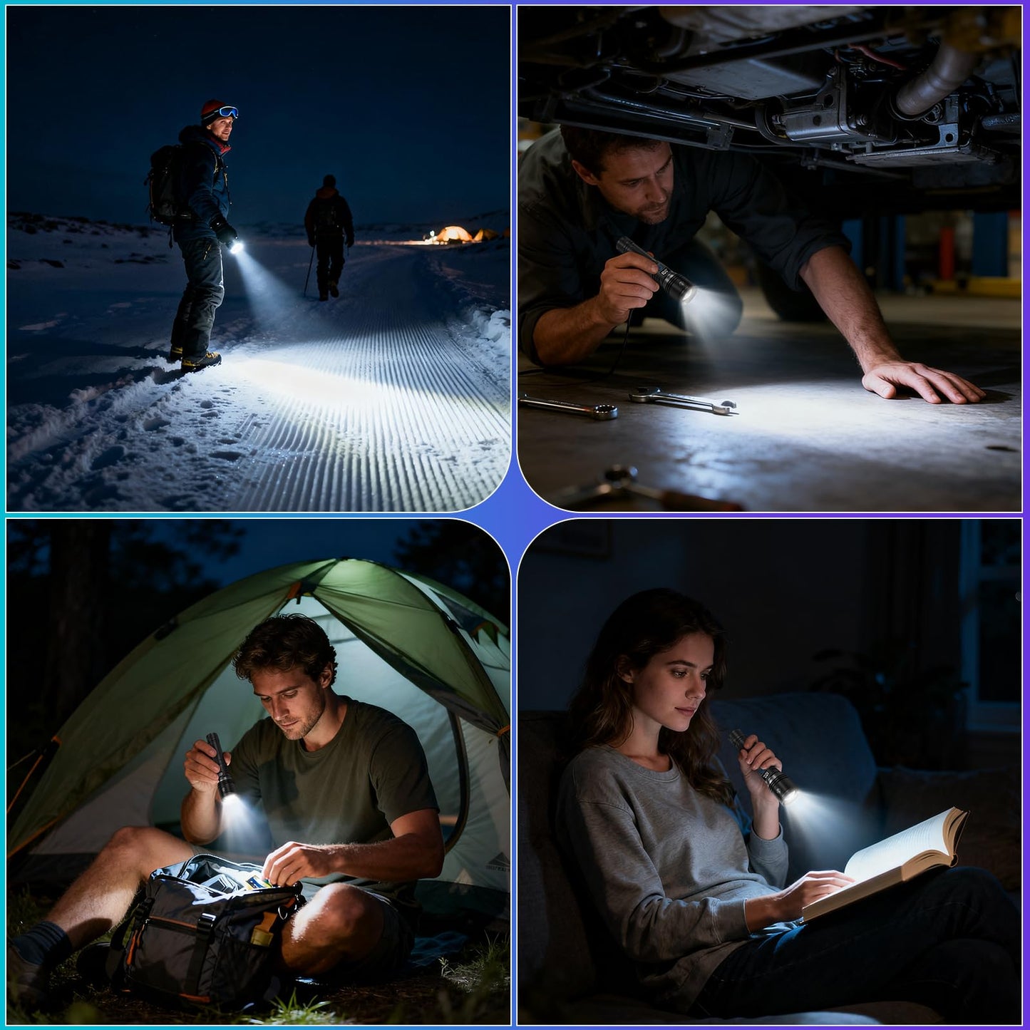 Ruboliy 2Pack Rechargeable Flashlights High Lumens, Flash Light for Home