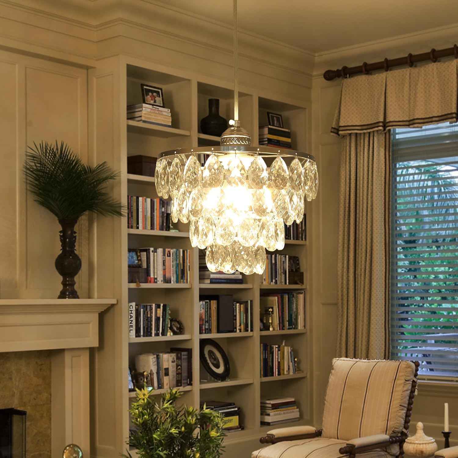 Gold Crystal Mini Chandelier - Modern Flush Mount Ceiling Light for Hallway & Bedroom