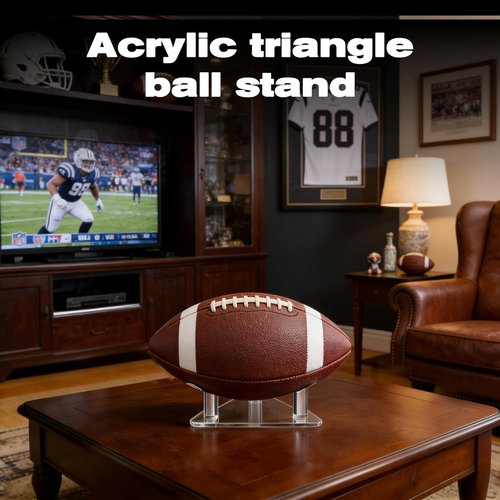 Acrylic Football Display Stand Set - 3 Pcs for Storing & Showcasing Balls | Versatile for Basketballs, Soccer Balls, & More