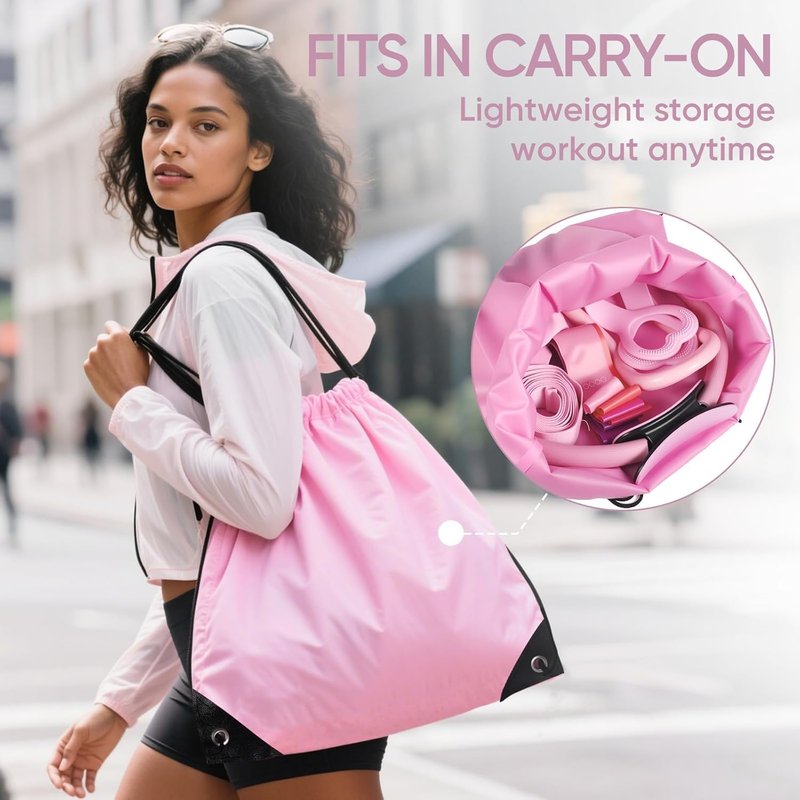 17 Pcs Pilates Equipment,Pilates Set,Women at Home Pilates kit,Pink Pilates Ring and Ball Set Pilates Socks, Jump Rope,5 Resistance Bands Compact Toning and Fitness Essentials Starter Set Accessories
