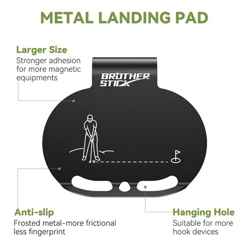 BROTHER STICK Metal Landing Pads for Golf Bag Accessories for Men Metal Clips for Quick and Easy Access of Golf Bags, Magnetic Golf Towels, Magnetic Golf Rangefinder Strap Golf Accessories Golf Gifts