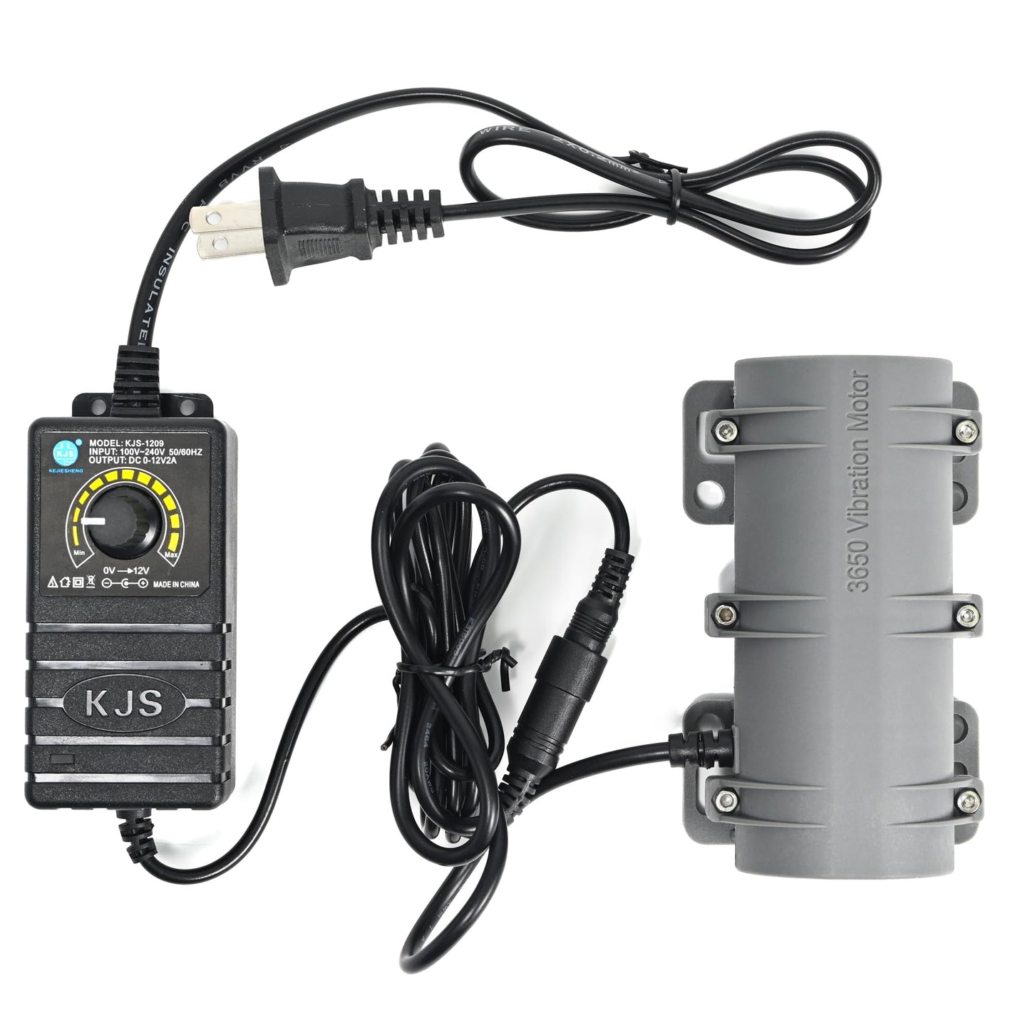 3800RPM Electric Motor, Vibration Motor, DC 12V Vibrating Motor 10W Carbon Brush Motor, Adjustable Power Supply for Electric Massage Chair Bed Industry Sieve Shaker Vibrators