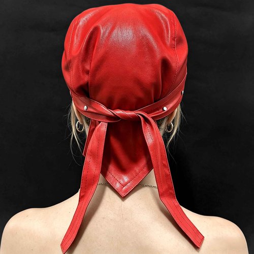 Biker Rock Bandana Doo Do Rag Headwrap Punk Skull Cap Du Rag Red Unisex (Red)