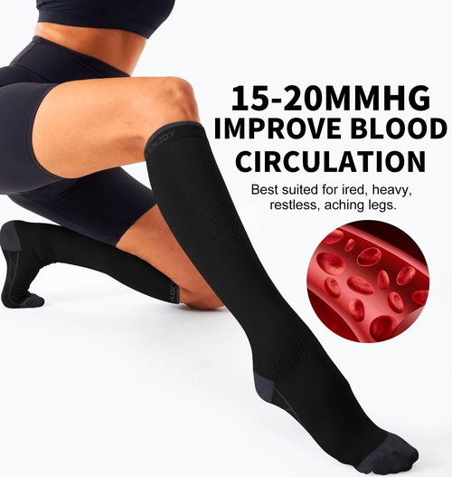 Compression Socks for Women & Men (3 pairs) - Best Support for Nurses, Running, Hiking, Recovery & Flight Socks