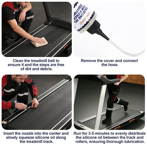 200ml Skiennix Treadmill Belt Lubricant - High-Temperature Resistant Silicone Formula Reduces Friction & Noise