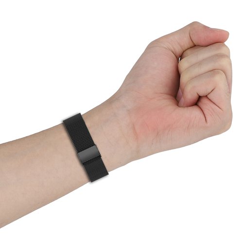 FitTurn 2 Pack for Wahoo ELEMNT Rival Watch Bands, Replacement Grids Thin Stainless Steel Mesh Loop Snap Clasp Strap for Wahoo ELEMNT Rival Running/Multisport GPS Smartwatch
