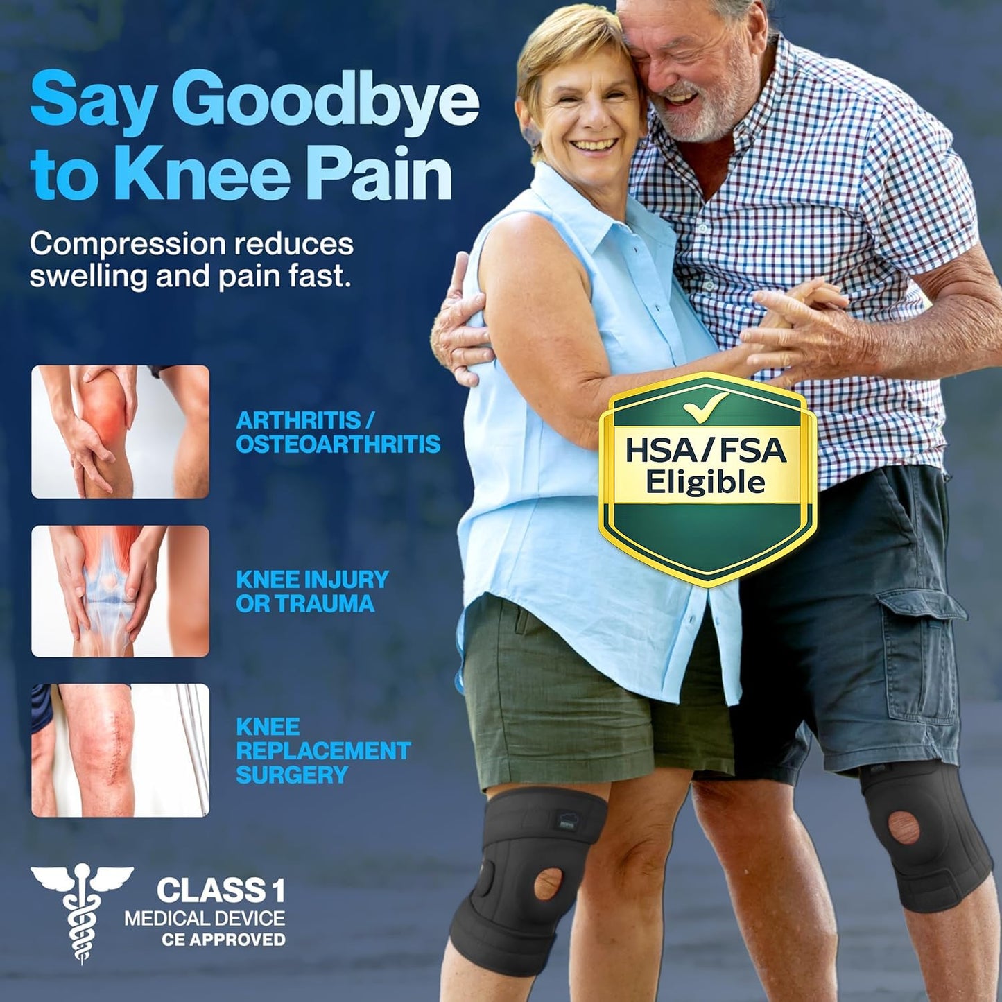 Modvel ELITE Knee Brace - Maximum Support with Patella Gel Pads & Side Stabilizers for Injury Recovery | Ideal for Running & Joint Pain Relief