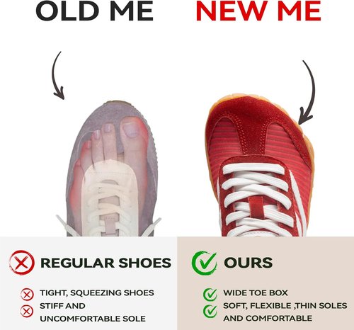 Barefoot Shoes | Minimalist Casual Sneakers for Women & Men | Wide Toe Box, Zero Drop, Non-Slip, Lightweight