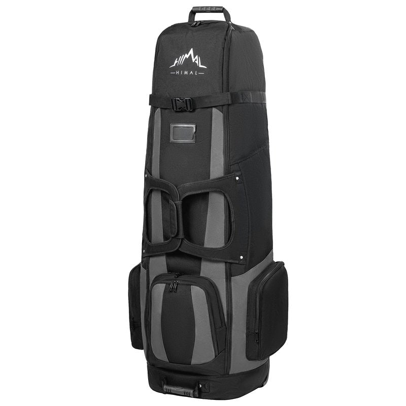 UNIHIMAL Soft-Sided Golf Travel Bags for Airlines with Wheels, Golf Club Travel Covers 900D Wear-Resistant Oxford, Waterproof, Universal Size（Black-Gray）