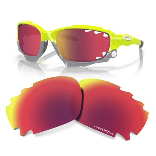 OAKLEY Original Racing Jacket OO9171 00002562 PRIZM Road Replacement Lenses For Men For Women+ Bundle Microfiber Pouch -FRAMES NOT INCLUDED