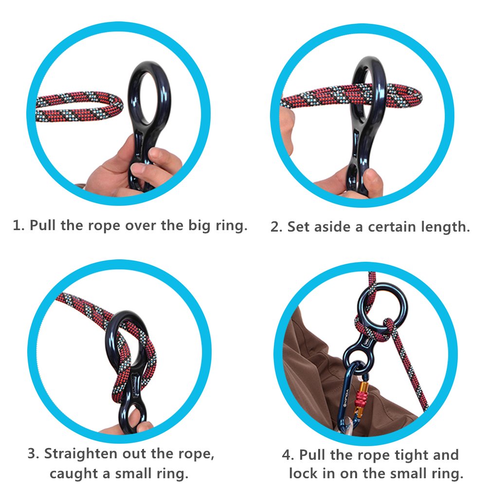 PROND Terminal 8 Descender, Climb Aluminum Figure 8 Descender Rigging Plate Heavy Duty, 35KN Aluminum Alloy Descender for Outdoor Climbing Rappel Gear Downhill Ring Equipment and Belay Device