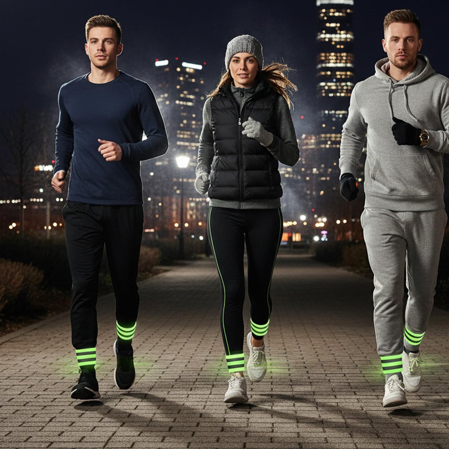 WJIAAA 8 Pcs Reflective Arm Bands for Runners,High Visibility Reflective Running Gear for Wrist Arm Ankle Leg Running Walking Cycling at Night Reflecting Gear Men Women