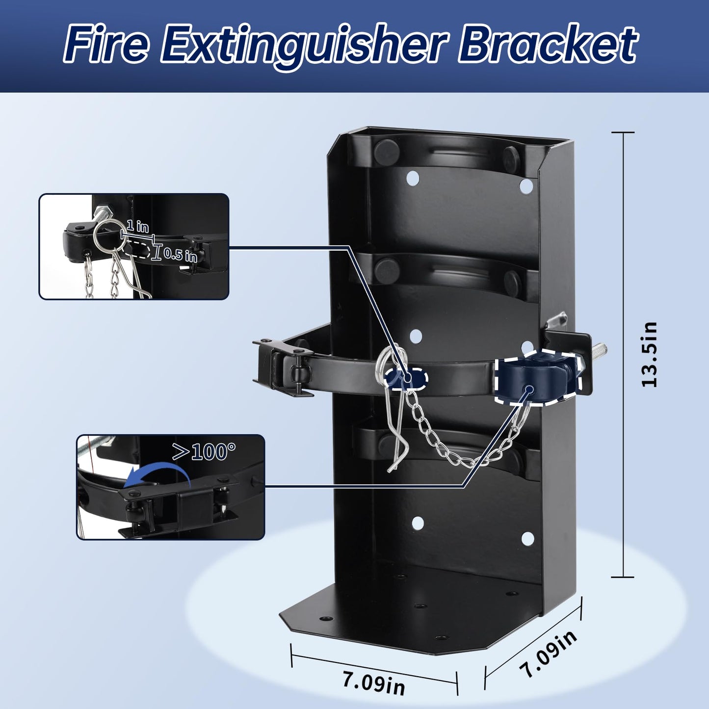 𝙉𝙚𝙬 2 Pack Heavy Duty Fire Extinguisher Bracket Wall Mount, 20 LB Fire Extinguisher Brackets for Truck, Fit 20lb Dry/10lb CO2 Extinguisher, for Garage Vehicle Boat，Replace amerex 810，3-Yr Warranty