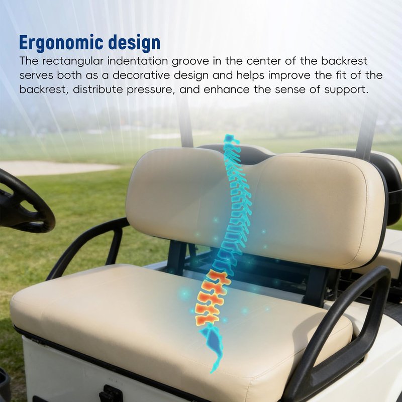 waltyotur Tan Golf Cart Front Seat Bottom Replacement for EZGO Medalist TXT 1994-2013 Gas Electric Golf Cart