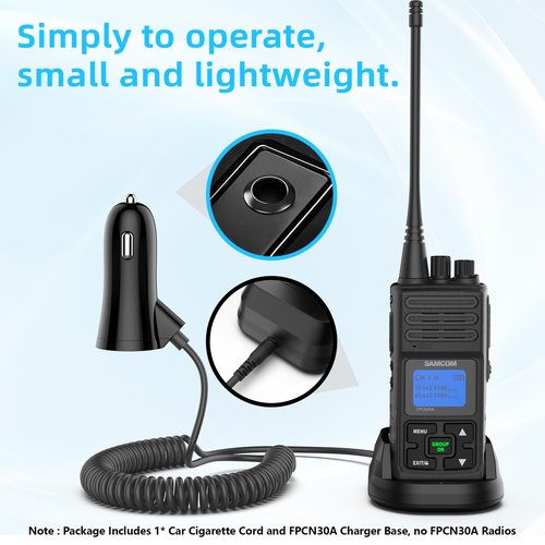 SAMCOM Radios FPCN30A USB Car Charger Fast Charge Travel Chargers Cable DC Adapter for 30A Walkie Talkies Battery Charger
