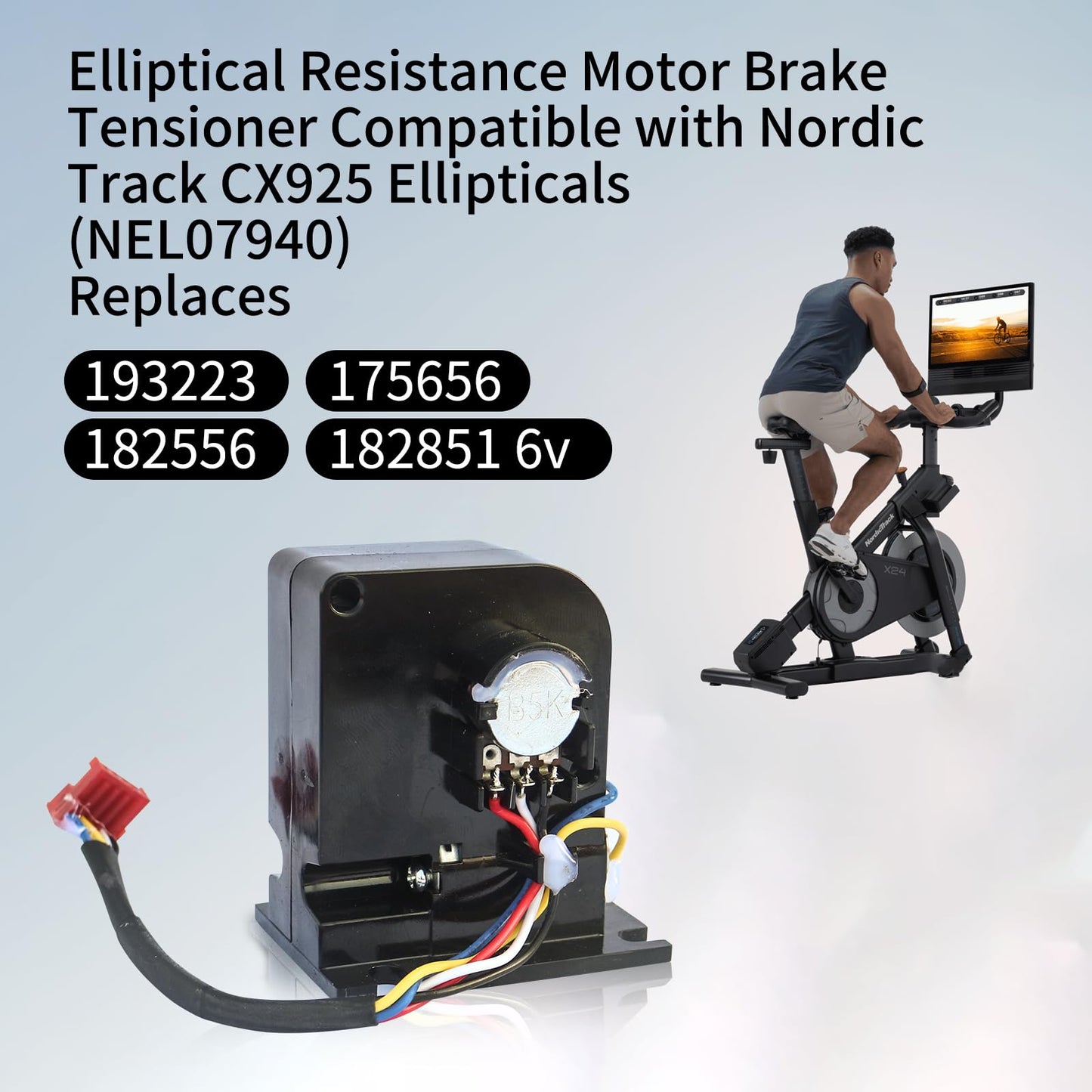 6V Elliptical Resistance Motor Brake Tensioner -Compatible with NordicTrack CX925 Elliptical Trainer- Replacement for NEL07940 193223 175656 182556 182851.