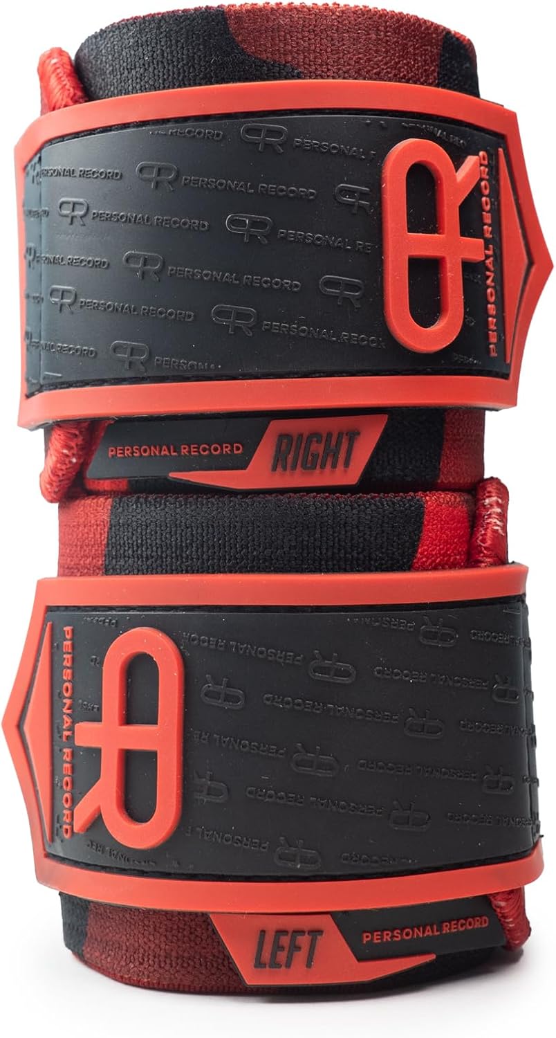 PR Personal Record Heavy Duty Wrist Wraps - Extra Wide Strap & Strong Thumb Loop for Weightlifting
