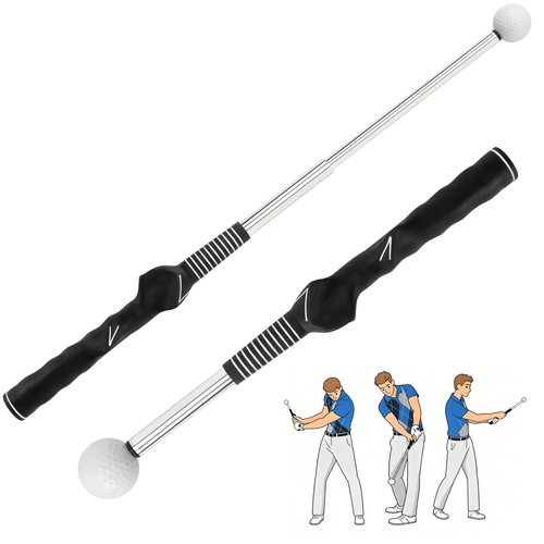 Retractable Golf Swing Trainer with Instant Click Sound Feedback, Pro-Level Golf Training Aid for Indoor Outdoor Practice,Golf Grip Trainer for Golfers to Improve Swing Consistency & Accuracy (Right)