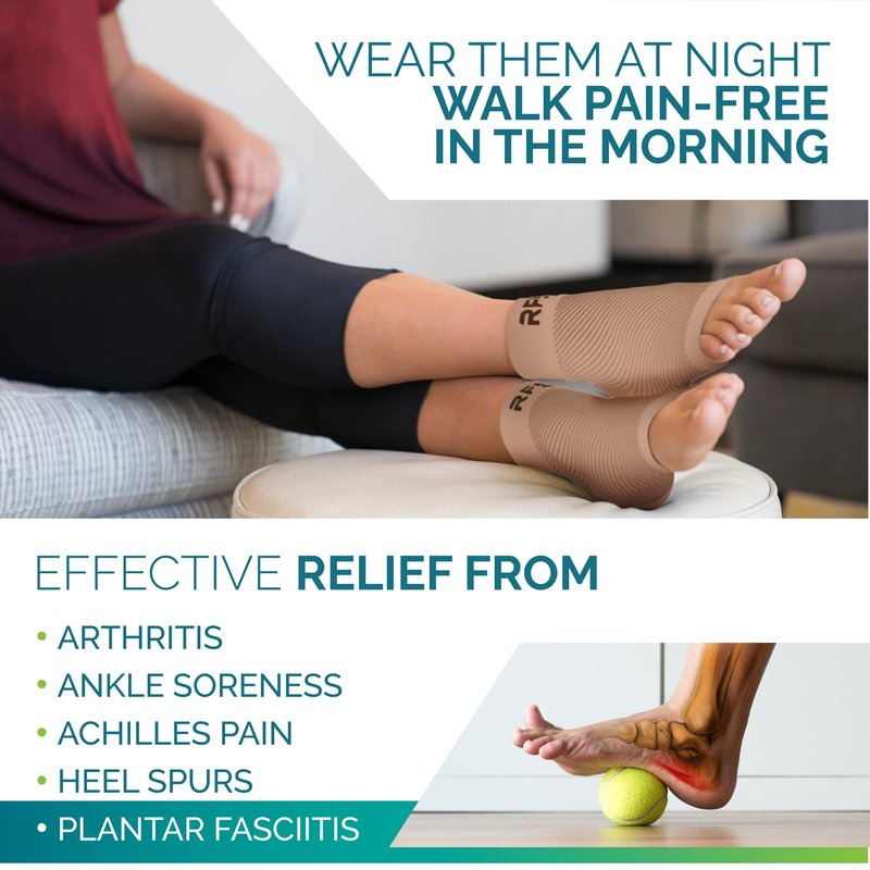 Run Forever Plantar Fasciitis Compression Socks - Foot and Ankle Brace for Women & Men - Toeless Compression Socks for Support, Night Splint, Arch & Achilles Tendonitis Relief - Tendonitis Foot Brace