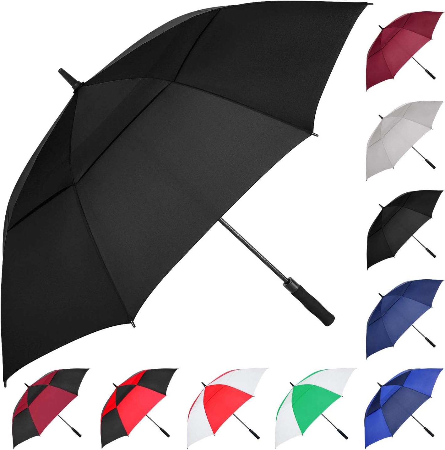 MRTLLOA Golf Umbrella - Extra Large 54/62/68/72 Inch | Automatic Open, Windproof & Waterproof Double Canopy