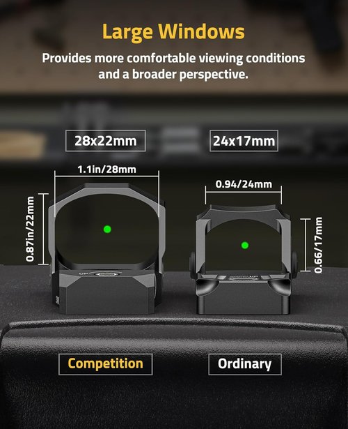 CVLIFE WolfCovert X S02 Green Dot Optic - 3 MOA Dot & 40 MOA Circle | 28mm Lens with Adapter Plate
