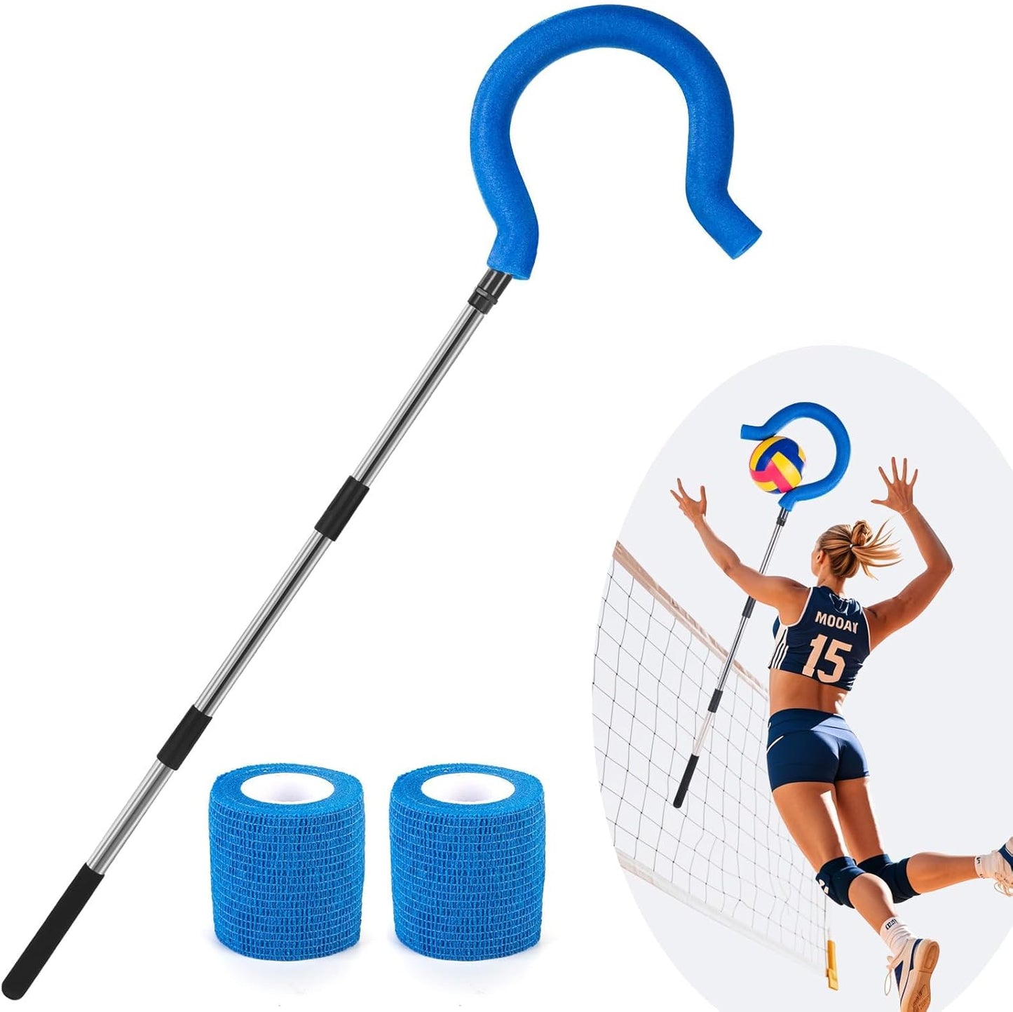 Skiennix Adjustable Volleyball Spike Trainer - Portable Hitting Trainer for Serving & Spiking (No Ball)