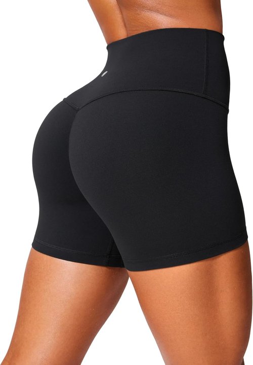CRZ YOGA Butterlift Biker Shorts - No Front Seam, High Waisted, Women's Gym Booty Scrunch | 4" Length
