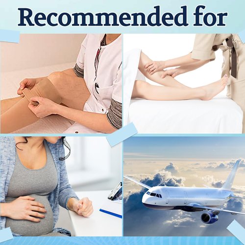 LIN PERFORMANCE 15-20 mmHg Medical Footless Compression Stockings for Women Men Thigh High Dot-Top Support Leg Sleeves for Daily & Travel Comfort (Nude,L)