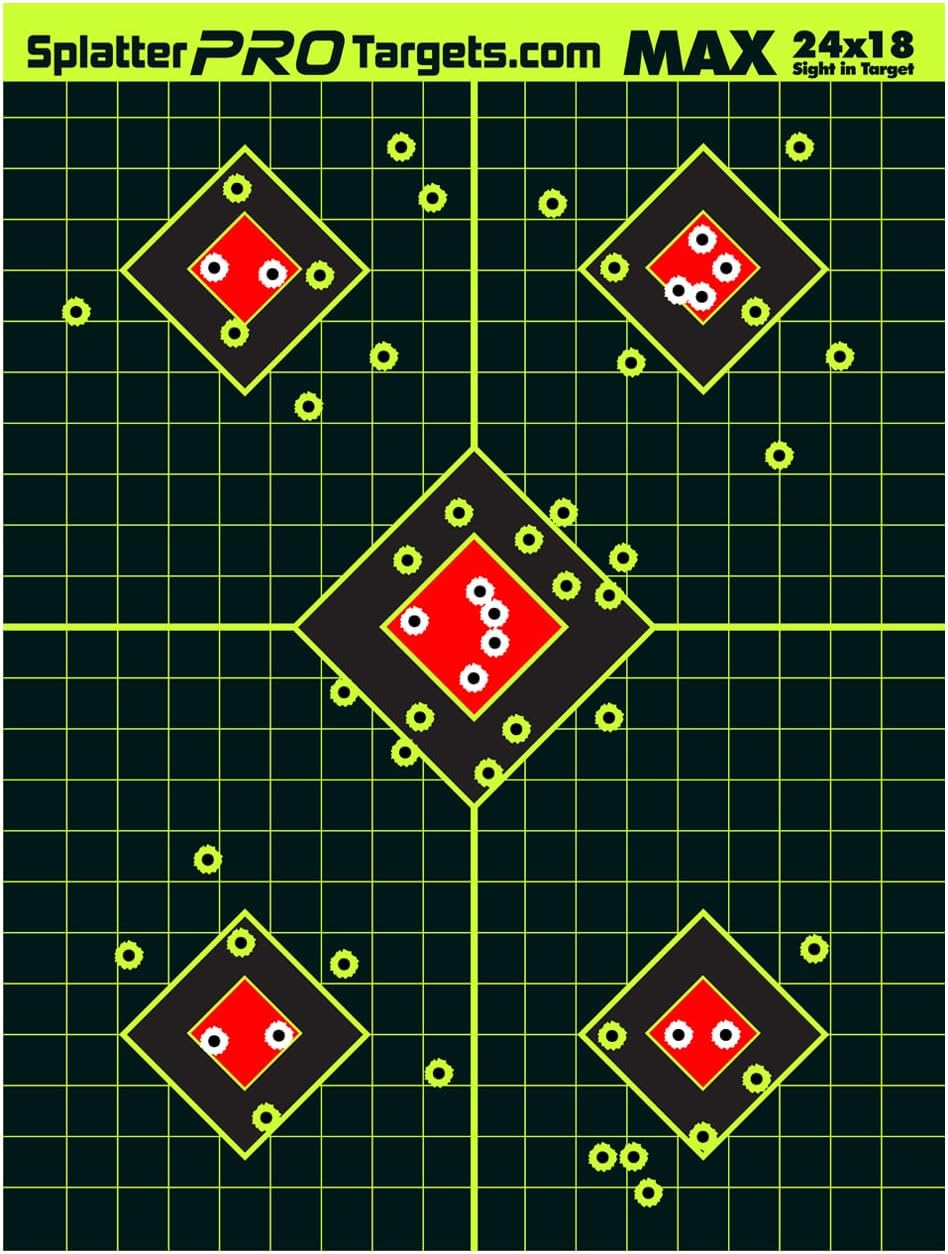**Splatter Targets | 18x24 Extra Large Reactive Shooting Targets - Bright Fluorescent Yellow & White**