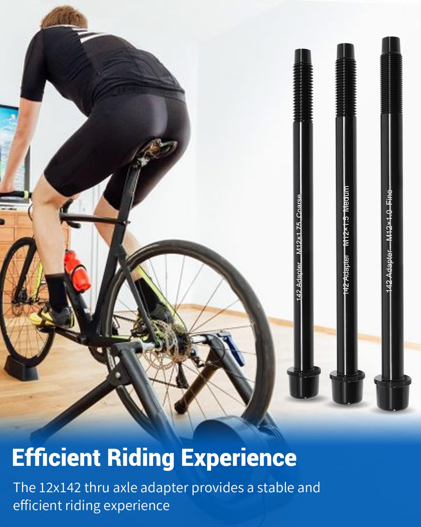 Seekdesi 12x142 Thru Axle Adapter Kit Compatible with Wahoo KICKR SNAP Bike Trainer,Thru-Axle Rear Fork Adapter Made of High-Hardness Aluminum Alloy, Perfectly Matching 12x142mm Bicycle Trainers