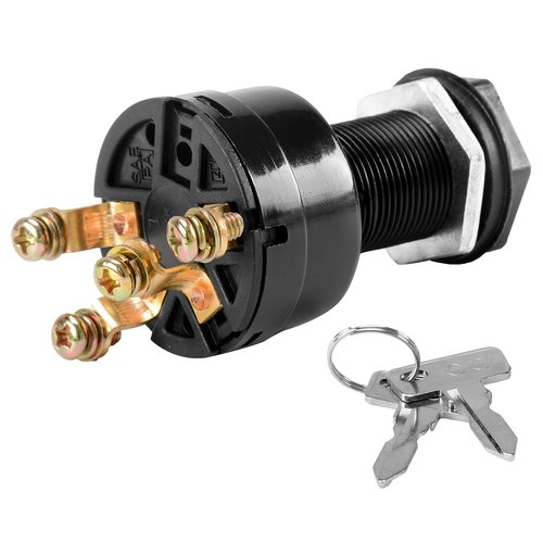 Roykaw 12V Golf Cart Ignition Switch with Keys Compatible with Club Car DS/Precedent/Turf Carryall I & II/XRT 1996-up Gas Golf Cart, 4 Terminals Switch, OEM# 101826301