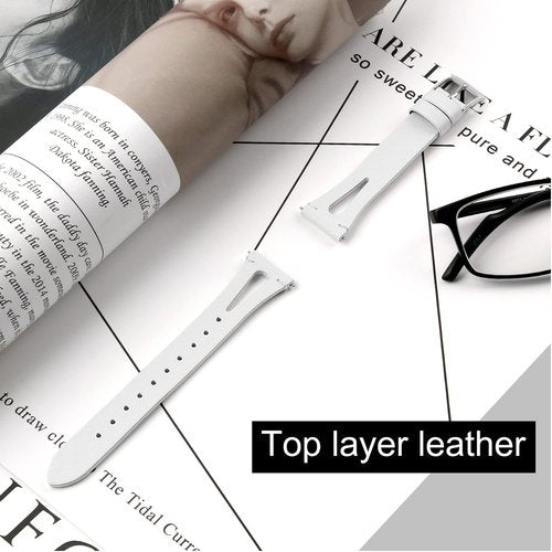 Lamshaw Compatible with WHOOP 4.0 Bands with Case bands, Slim Vintage Leather Strap Replacement Compatible with WHOOP 4.0 (White)