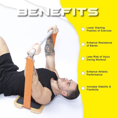 GEKU FIT Bamboo Fitness Board for Resistance Band Workouts - Eco-Friendly Exercise Platform with Non-Slip Surface for Strength Training, Stretching, and Full-Body Home Gym (Bamboo Fitness Board)