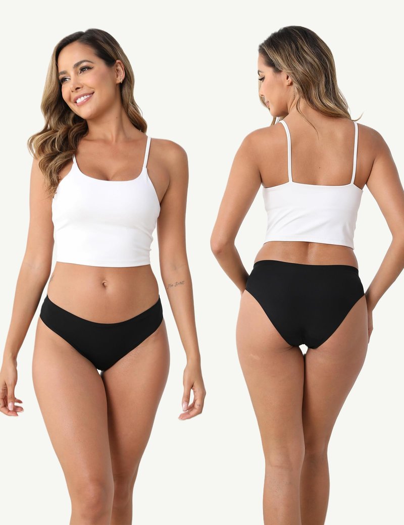 WAYIQE Women's Seamless Underwear Bikini Stretch Panties No Show Invisible Hipster Size M Multicolor 6 Pack