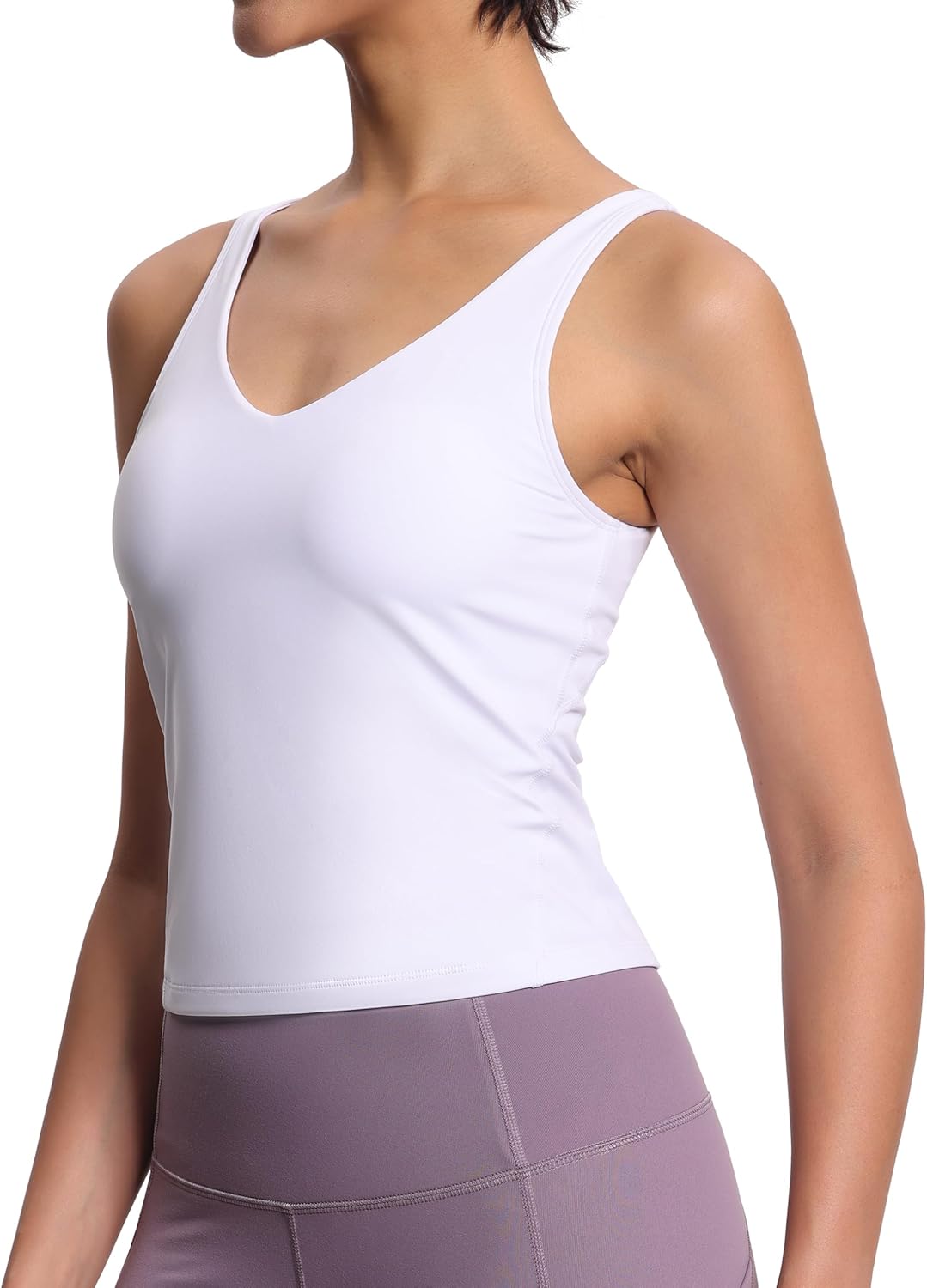 The Gym People Women's Longline Sports Bra - Wirefree Padded Yoga Tank Top for Comfort & Support