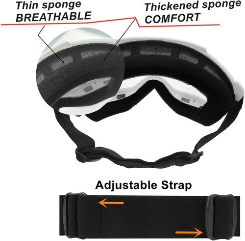 LJDJ Motorcycle Goggles - Anti-UV Removable Face Mask for Dirt Bike & ATV | Adjustable MX Eyewear