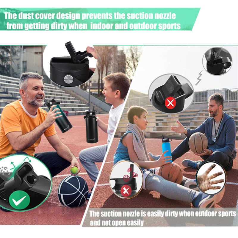 POYAKU Straw Lid and Spot Lid for Wide Mouth Sports Water Bottle12 18 20 32 40 64oz,Replacement Lid Compatible with Hydroflask Wide Mouth Top Accessories