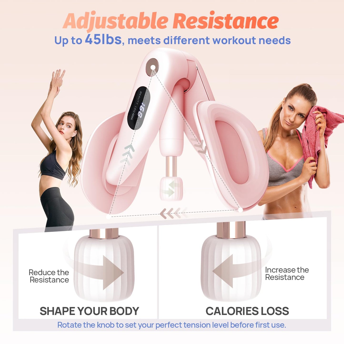 VANiGO Thigh Exerciser, Pelvic Floor Muscle Trainer, Inner Thigh Kegel Exercise Workout Equipment for Women and Men, Home Fitness Strengthen Machine for HIPS, Butt, Legs