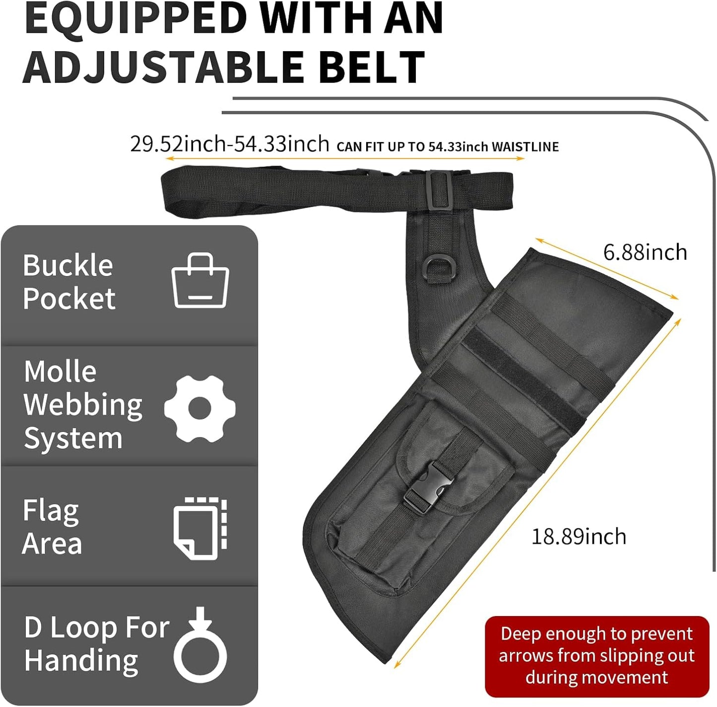 SPG Hip Quivers - Molle System Arrow Quiver with Adjustable Waist Belt for Archery Practice