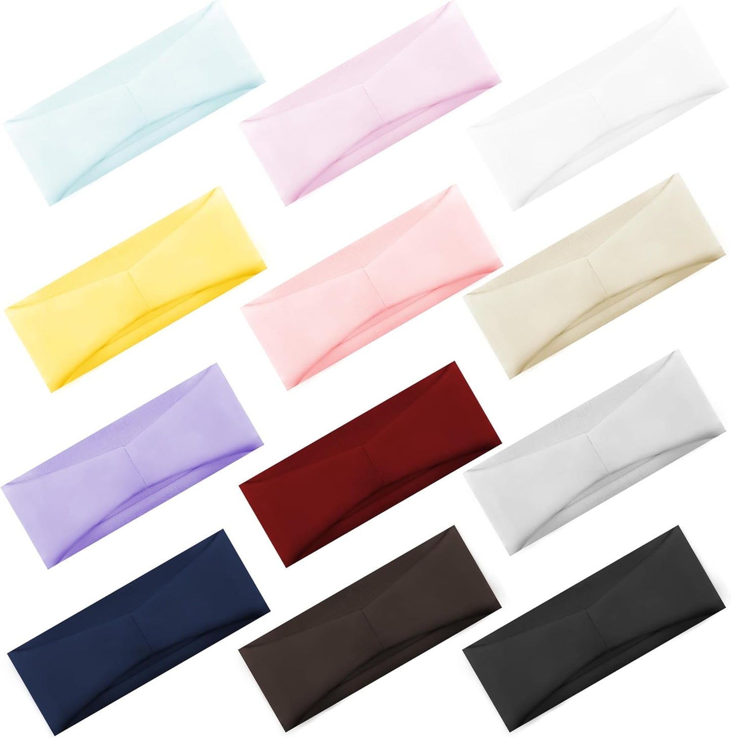 Skiennix Wide Sports Headbands for Women - 12PCS Elastic Non-Slip Sweat Absorbent | Perfect for Yoga & Workouts