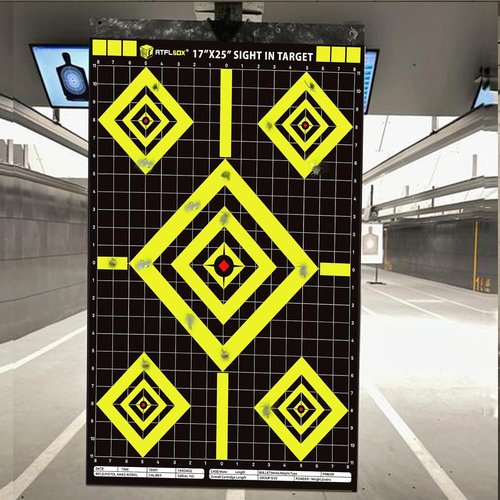 Atflbox High Visibility Shooting Range Target Paper - 17x25 Inch for Indoor/Outdoor Practice | Handgun, Pistol, Rifle, Airgun