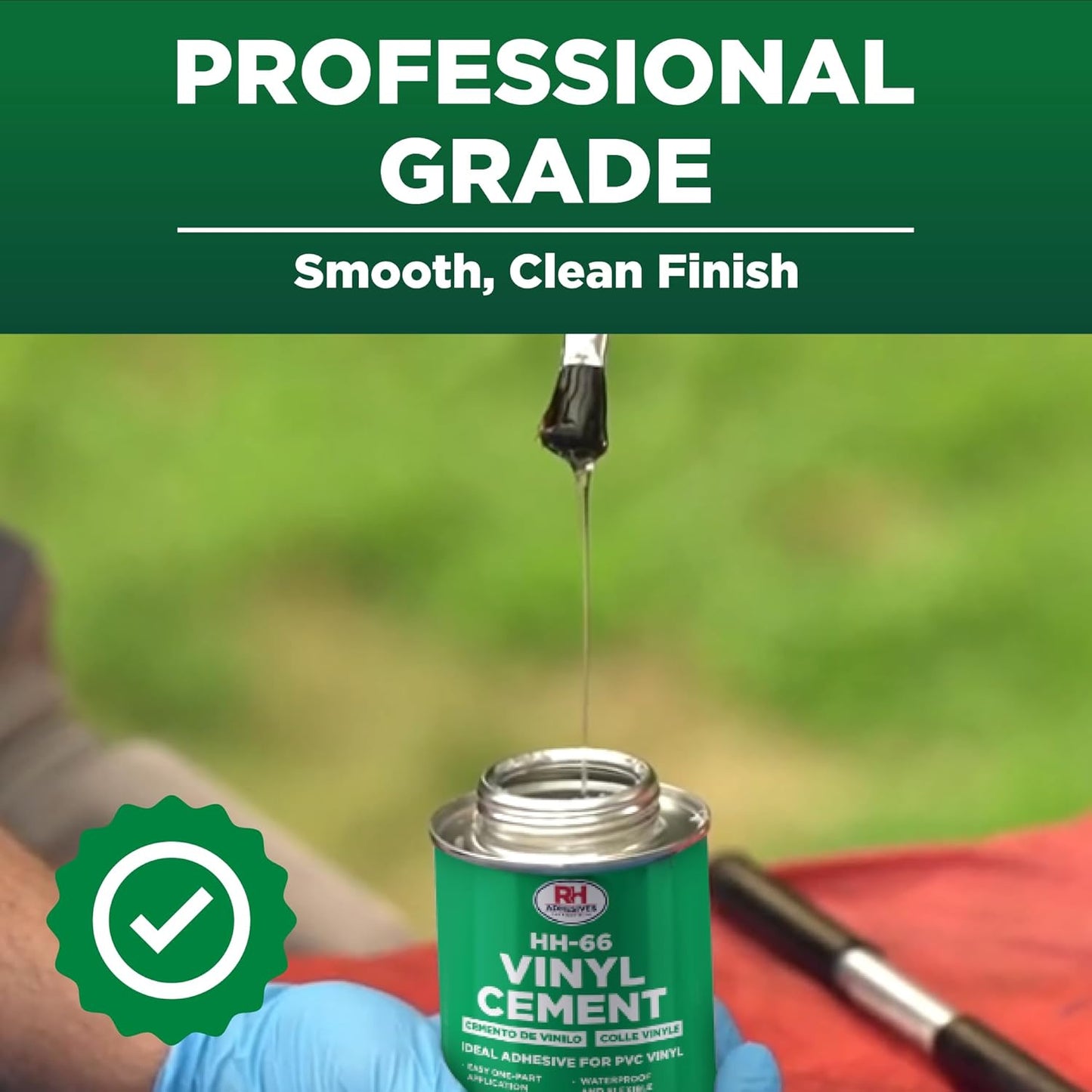 RH Adhesives HH-66 Toluene Free Vinyl Cement - Waterproof Flexible Adhesive for PVC & Vinyl Repair - 4 oz