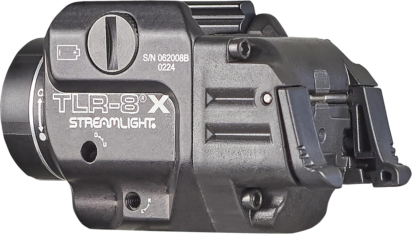 Streamlight TLR-8 Tactical Weapon Light - 500-Lumen with Integrated Red Laser & Mounting Kit | Black