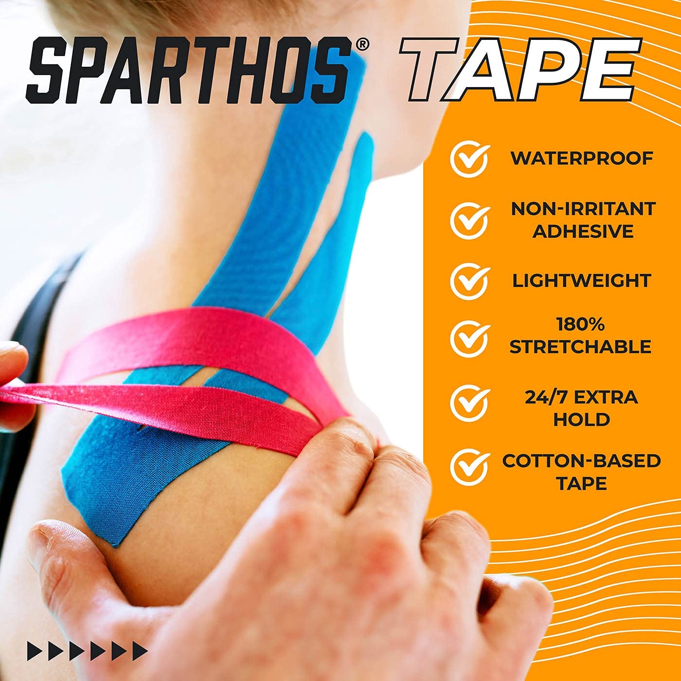Sparthos Kinesiology Tape - Incredible Support for Pro Athletic Sports and Recovery - Body Breast Waterproof Rock Bra Boob Boobytape Bob Gold Tape Lift - Uncut (Beige)