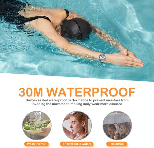 Hearkent Pedometer Watch for Women - Waterproof Step Counter with EL Backlight | Countdown & Stopwatch